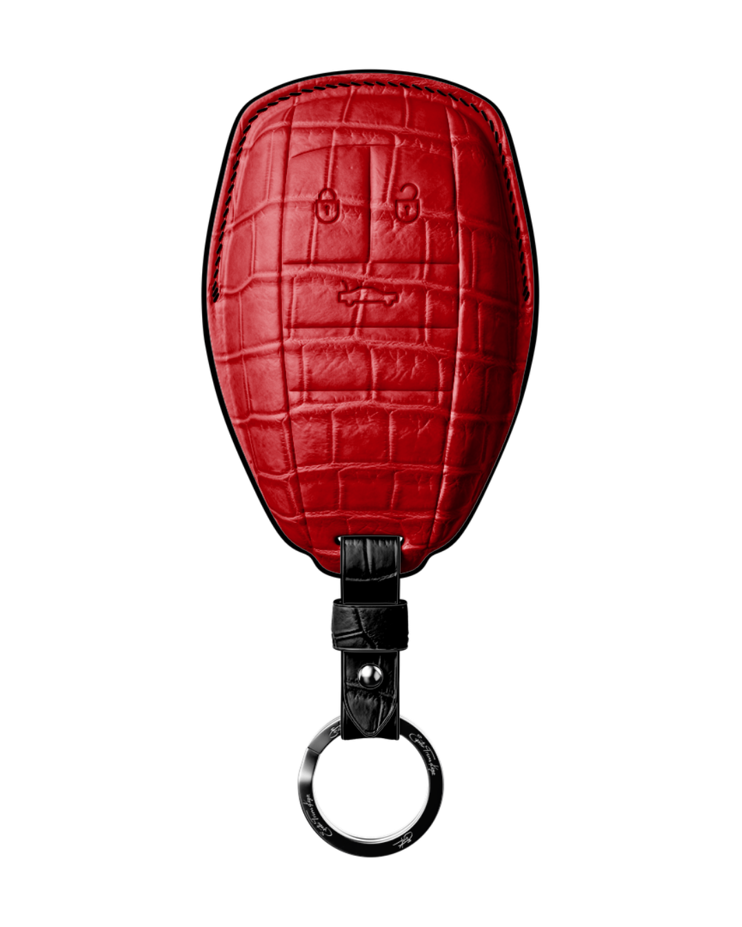 ETK BESPOKE RED CROCODILE KEY COVER FOR BENTLEY — BLACK DETAILS