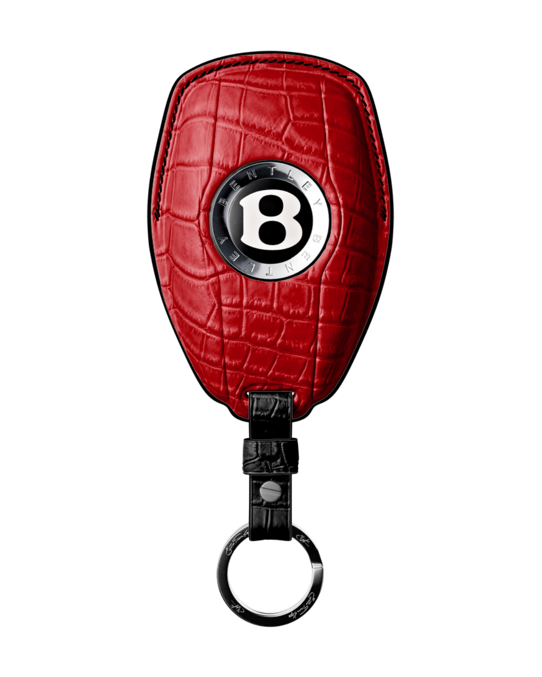 ETK BESPOKE RED CROCODILE KEY COVER FOR BENTLEY — BLACK DETAILS