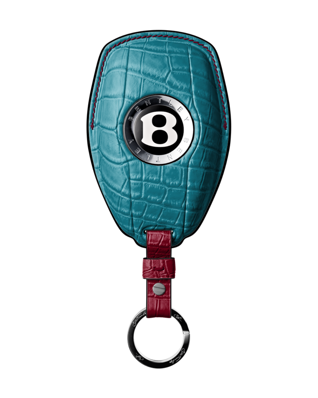 ETK BESPOKE TURQUOISE CROCODILE KEY COVER FOR BENTLEY — THREE-TONE DETAILS