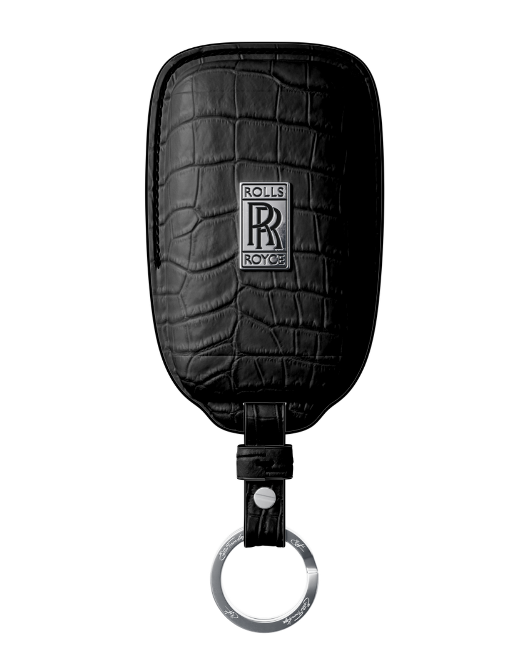 ETK BESPOKE GENUINE CROCODILE KEY COVER FOR ROLLS-ROYCE — CLASSIC SILVER BADGE SPECIFICATION