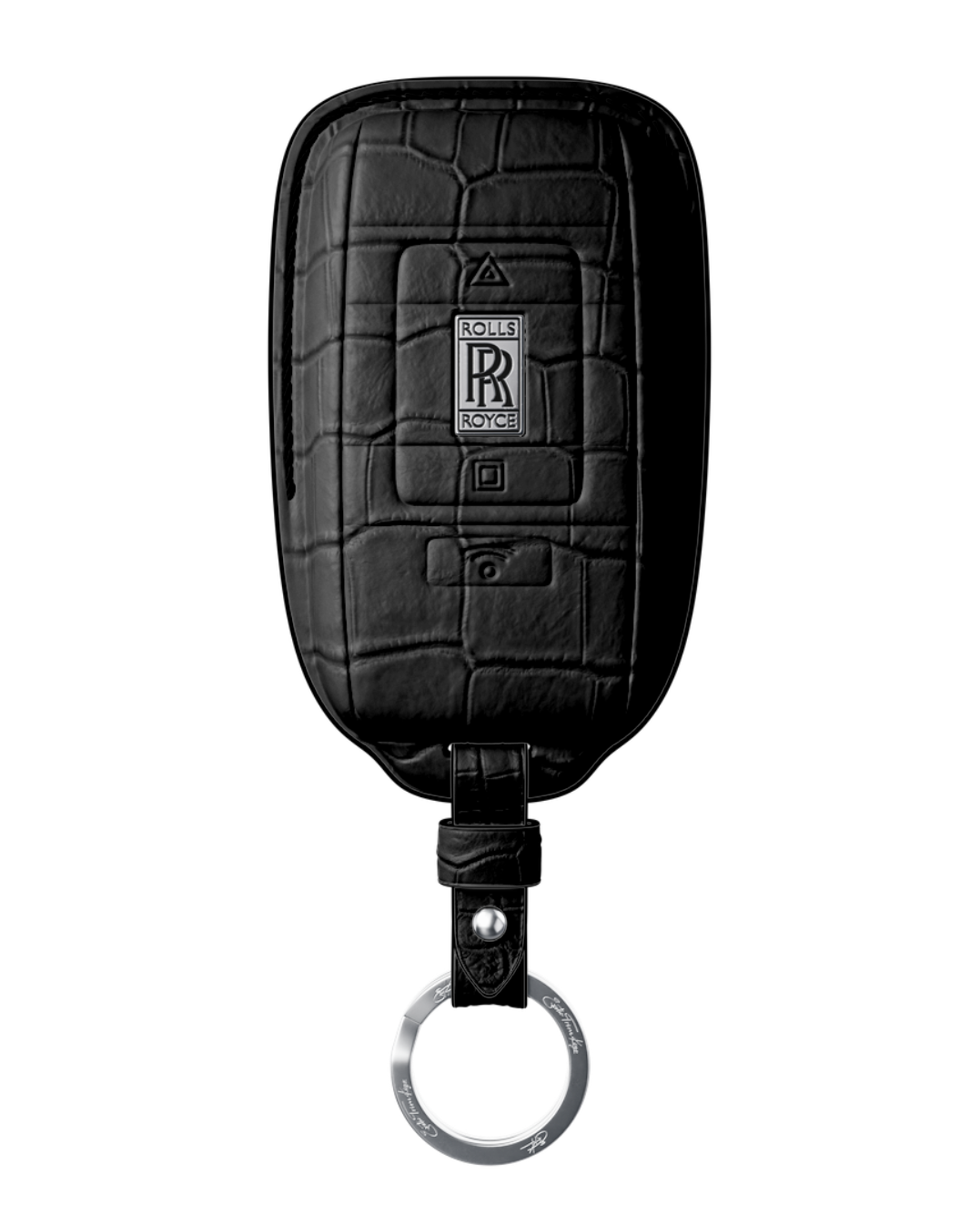 ETK BESPOKE GENUINE CROCODILE KEY COVER FOR ROLLS-ROYCE — CLASSIC SILVER BADGE SPECIFICATION