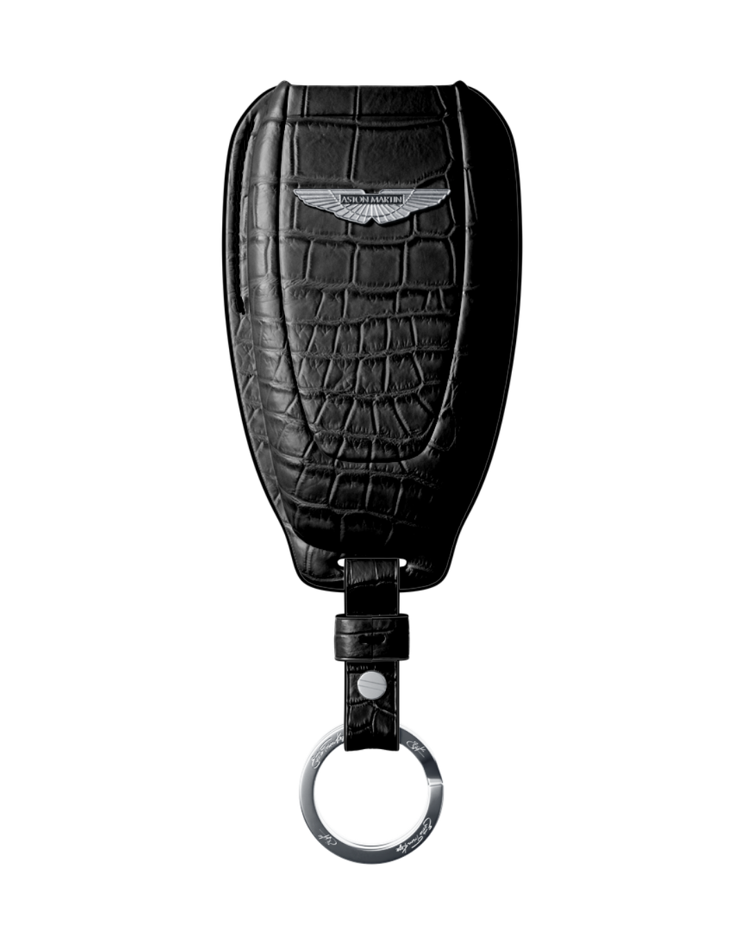ETK BESPOKE GENUINE CROCODILE KEY COVER FOR ASTON MARTIN — CLASSIC SILVER BADGE SPECIFICATION