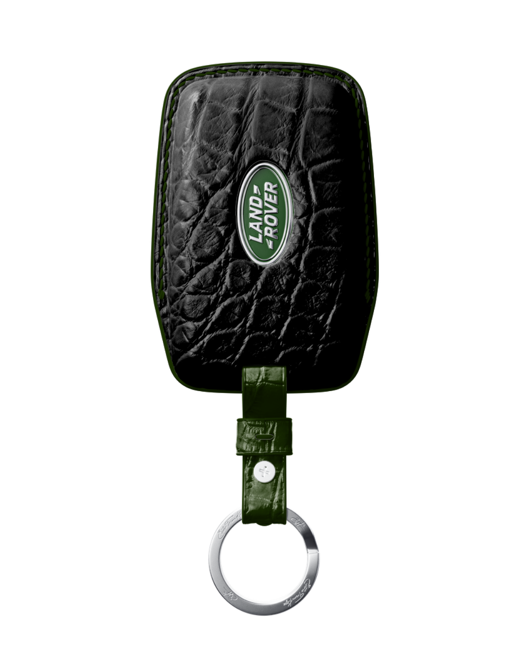 ETK BESPOKE GENUINE CROCODILE KEY COVER FOR LAND ROVER — CLASSIC HERITAGE GREEN SPECIFICATION