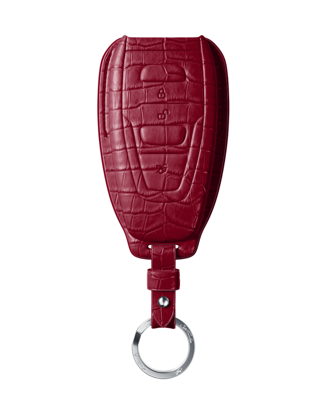 ETK BESPOKE GENUINE CROCODILE KEY COVER FOR ASTON MARTIN — CLASSIC SILVER BADGE SPECIFICATION