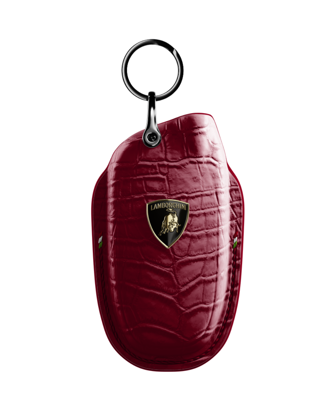 ETK BESPOKE GENUINE CROCODILE KEY COVER FOR LAMBORGHINI TYPE I — CLASSIC ITALIAN TRICOLORE SPECIFICATION