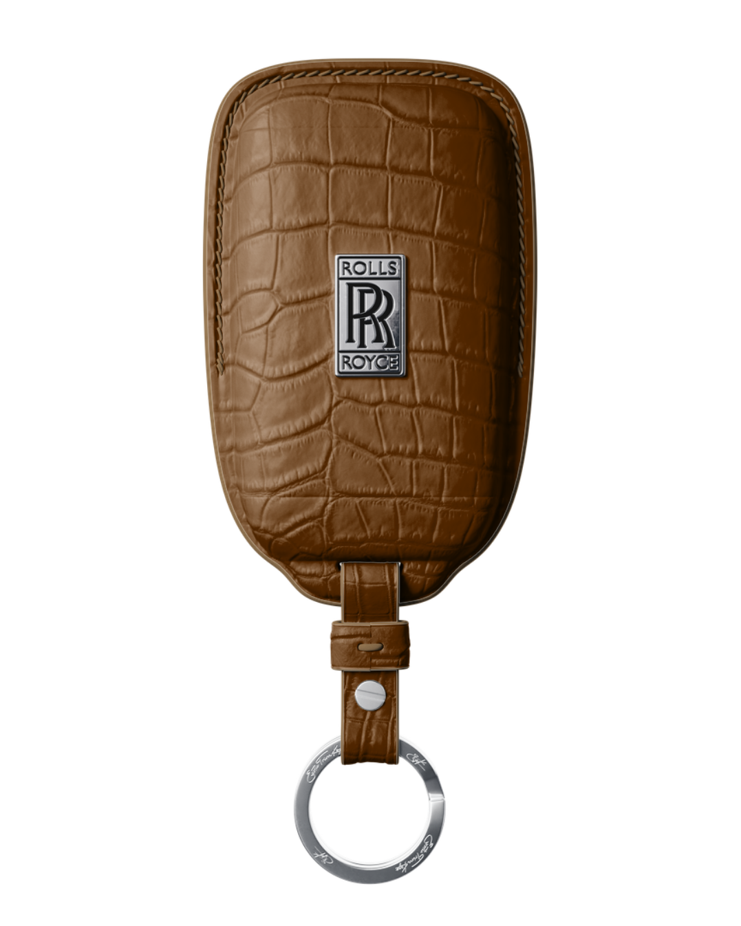 ETK BESPOKE GENUINE CROCODILE KEY COVER FOR ROLLS-ROYCE — CLASSIC SILVER BADGE SPECIFICATION