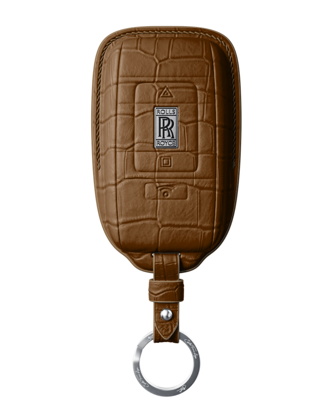 ETK BESPOKE GENUINE CROCODILE KEY COVER FOR ROLLS-ROYCE — CLASSIC SILVER BADGE SPECIFICATION