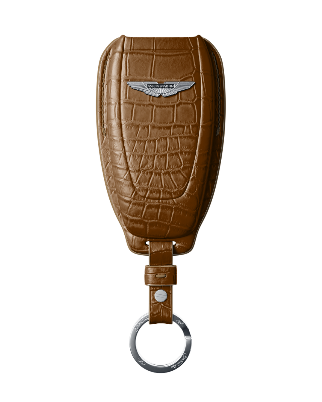 ETK BESPOKE GENUINE CROCODILE KEY COVER FOR ASTON MARTIN — CLASSIC SILVER BADGE SPECIFICATION