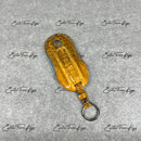 IN STOCK: YELLOW HIMALAYAN CROCODILE WITH BLUE DETAILS KEY COVER FOR PORSCHE
