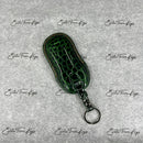 IN STOCK: DARK GREEN CROCODILE WITH CARAMEL DETAILS KEY COVER FOR PORSCHE