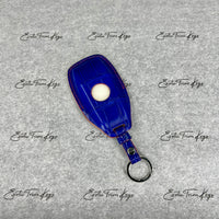IN STOCK: ELECTRIC BLUE CROCODILE WITH RED DETAILS KEY COVER FOR MERCEDES