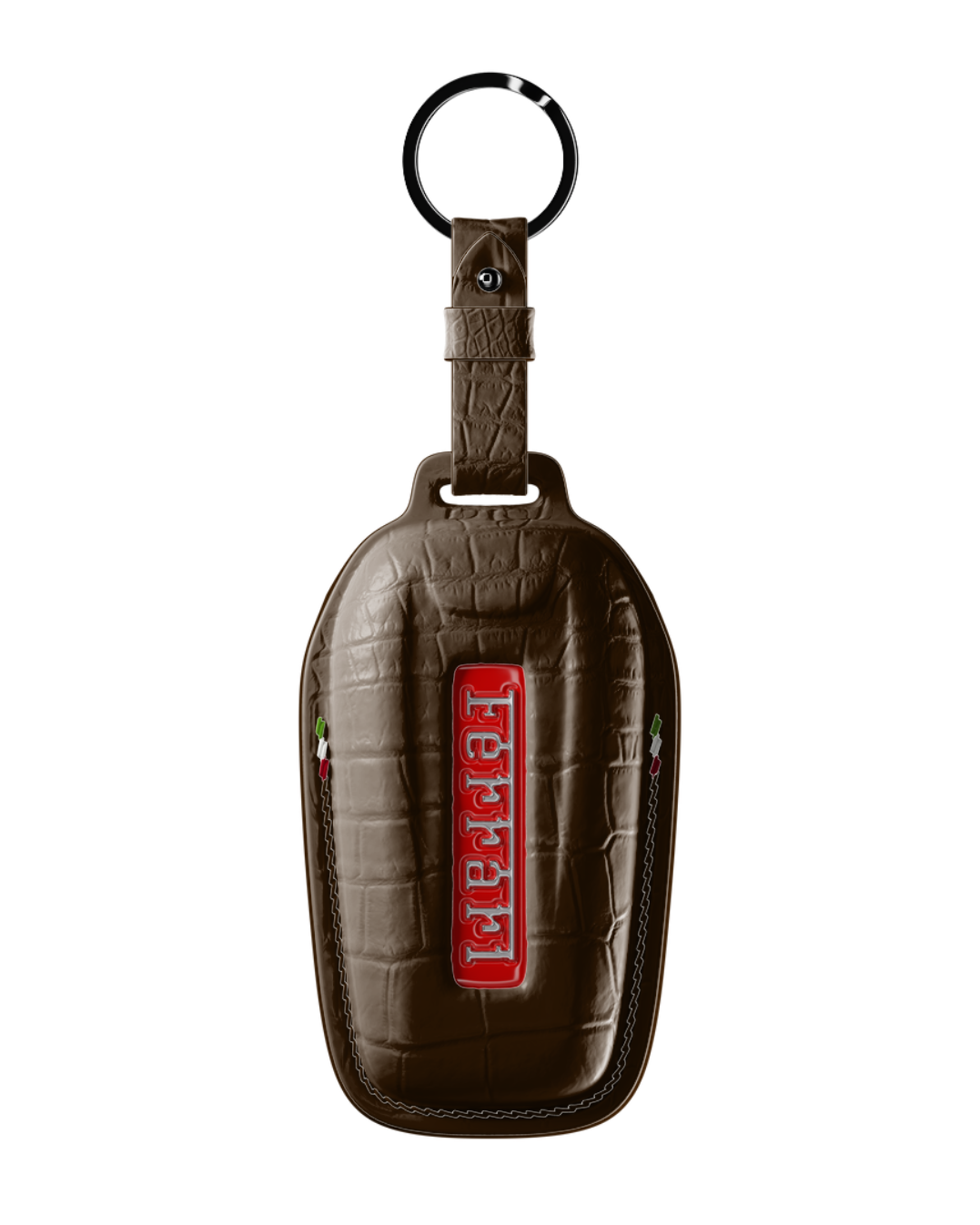 ETK BESPOKE GENUINE CROCODILE KEY COVER FOR FERRARI TYPE I — CLASSIC ITALIAN TRICOLORE SPECIFICATION