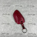 IN STOCK: WINE RED CROCODILE WITH WHITE DETAILS KEY COVER FOR BMW