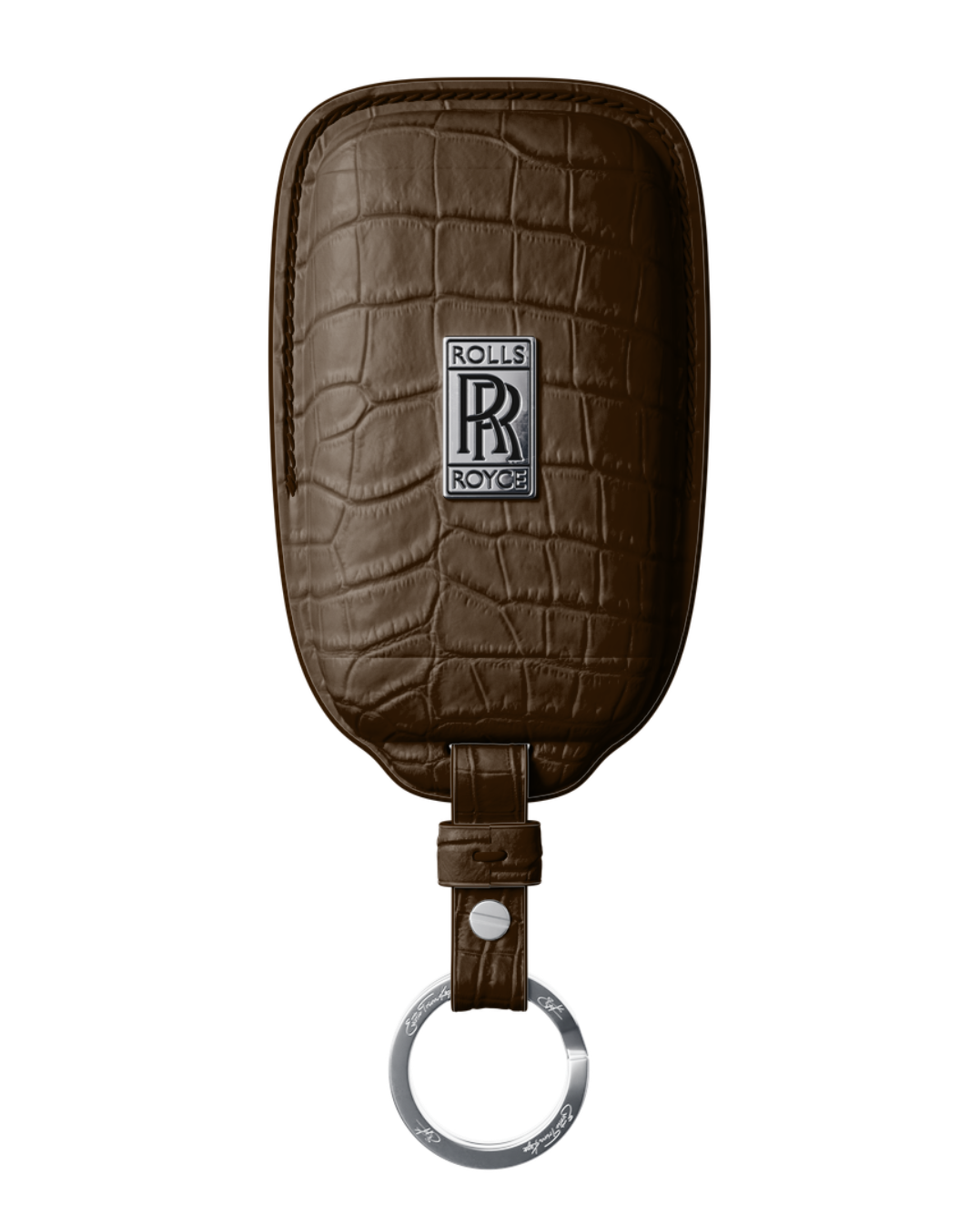 ETK BESPOKE GENUINE CROCODILE KEY COVER FOR ROLLS-ROYCE — CLASSIC SILVER BADGE SPECIFICATION