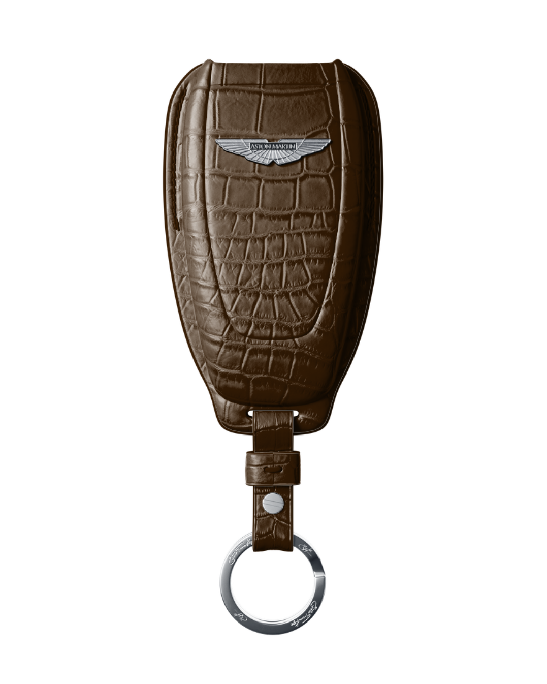ETK BESPOKE GENUINE CROCODILE KEY COVER FOR ASTON MARTIN — CLASSIC SILVER BADGE SPECIFICATION