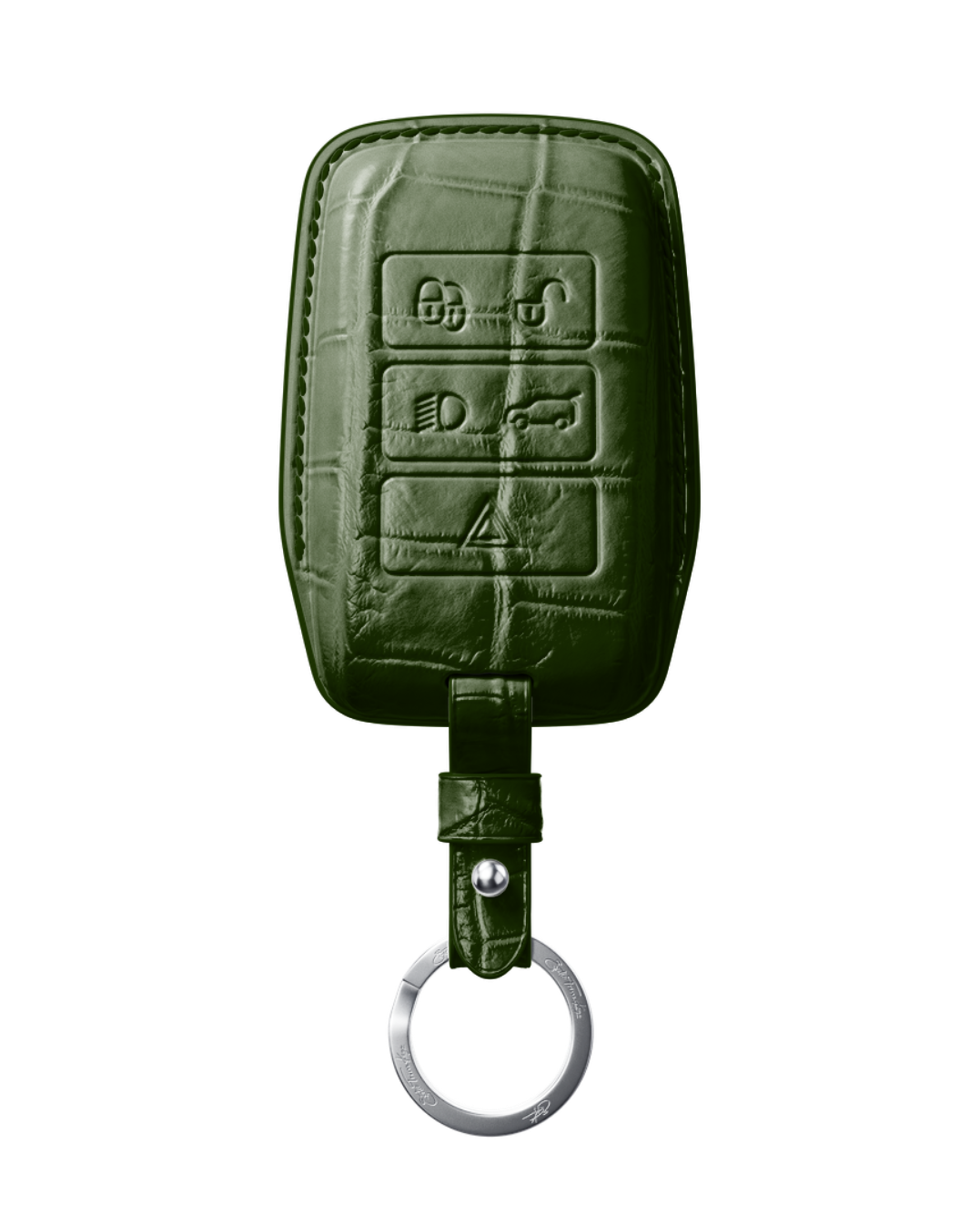 ETK BESPOKE GENUINE CROCODILE KEY COVER FOR LAND ROVER — CLASSIC HERITAGE GREEN SPECIFICATION