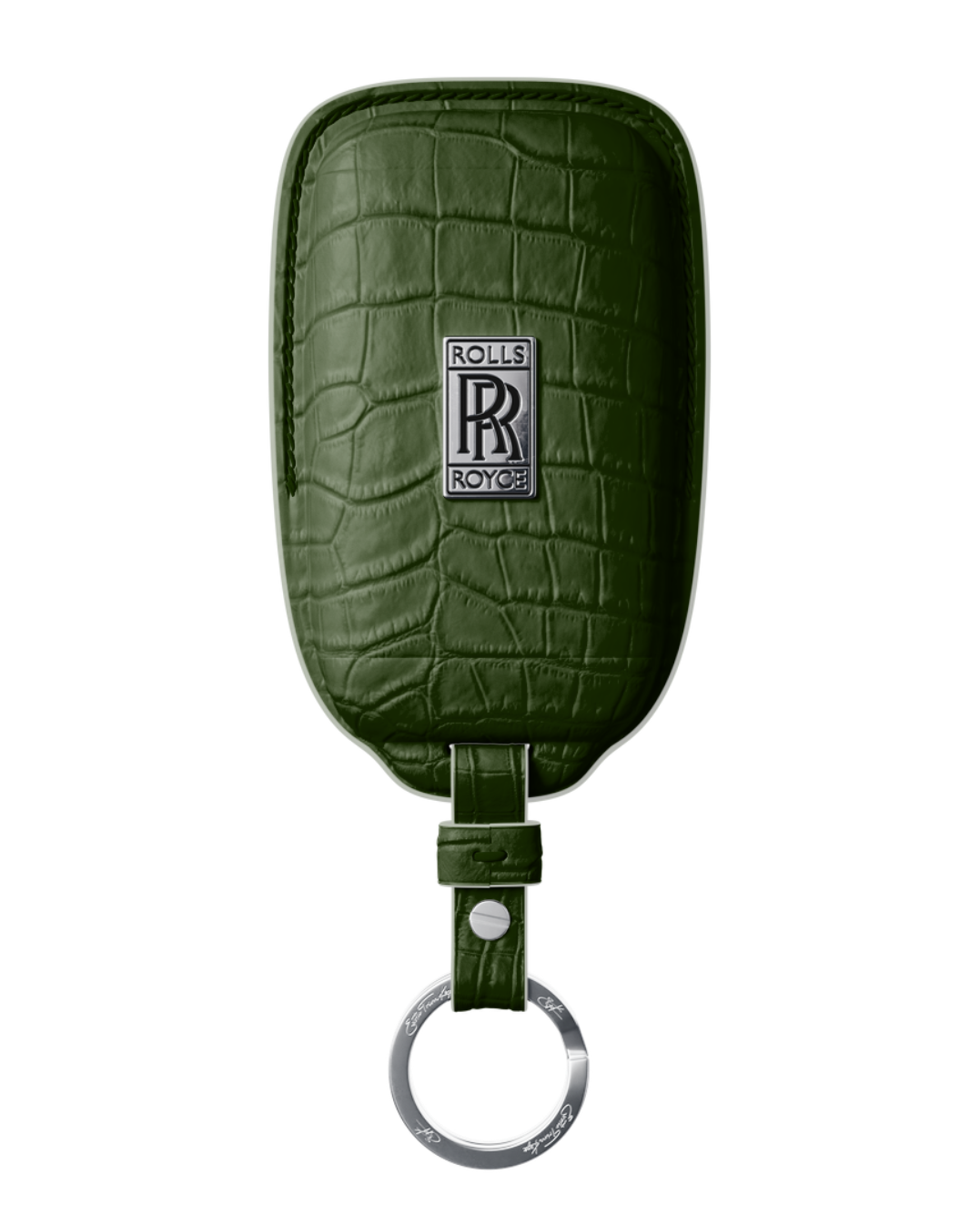 ETK BESPOKE GENUINE CROCODILE KEY COVER FOR ROLLS-ROYCE — CLASSIC SILVER BADGE SPECIFICATION
