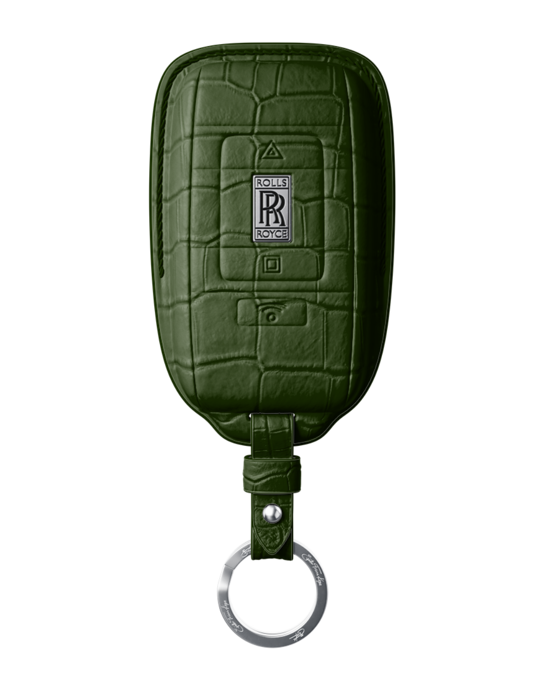 ETK BESPOKE GENUINE CROCODILE KEY COVER FOR ROLLS-ROYCE — CLASSIC SILVER BADGE SPECIFICATION