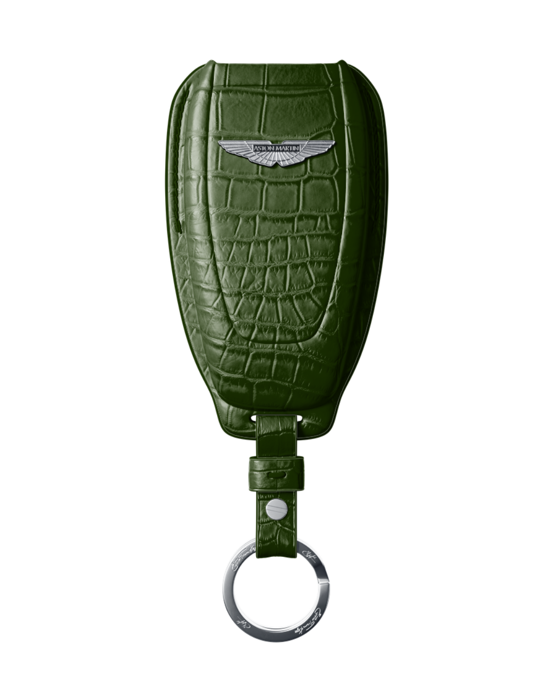 ETK BESPOKE GENUINE CROCODILE KEY COVER FOR ASTON MARTIN — CLASSIC SILVER BADGE SPECIFICATION