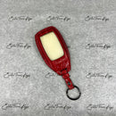 IN STOCK: GLOSSY RED CROCODILE WITH BLACK DETAILS KEY COVER FOR MERCEDES