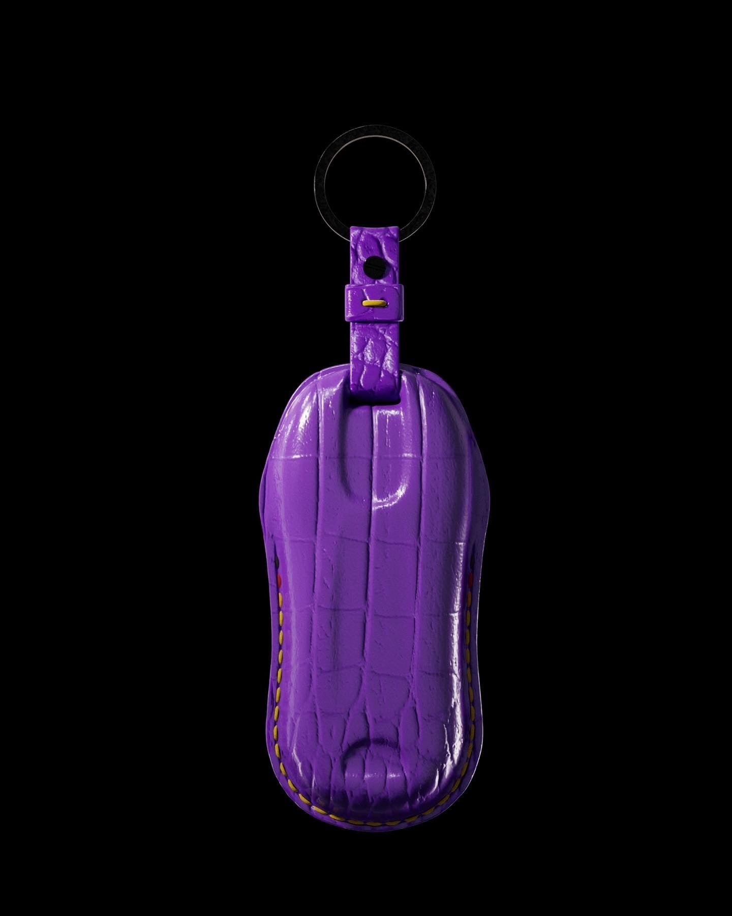 ETK BESPOKE GENUINE PURPLE CROCODILE KEY COVER FOR PORSCHE — VIOLETT GERMAN TRICOLOR SPECIFICATION