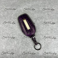 IN STOCK: GLOSSY PURPLE CROCODILE WITH WHITE DETAILS KEY COVER FOR FERRARI