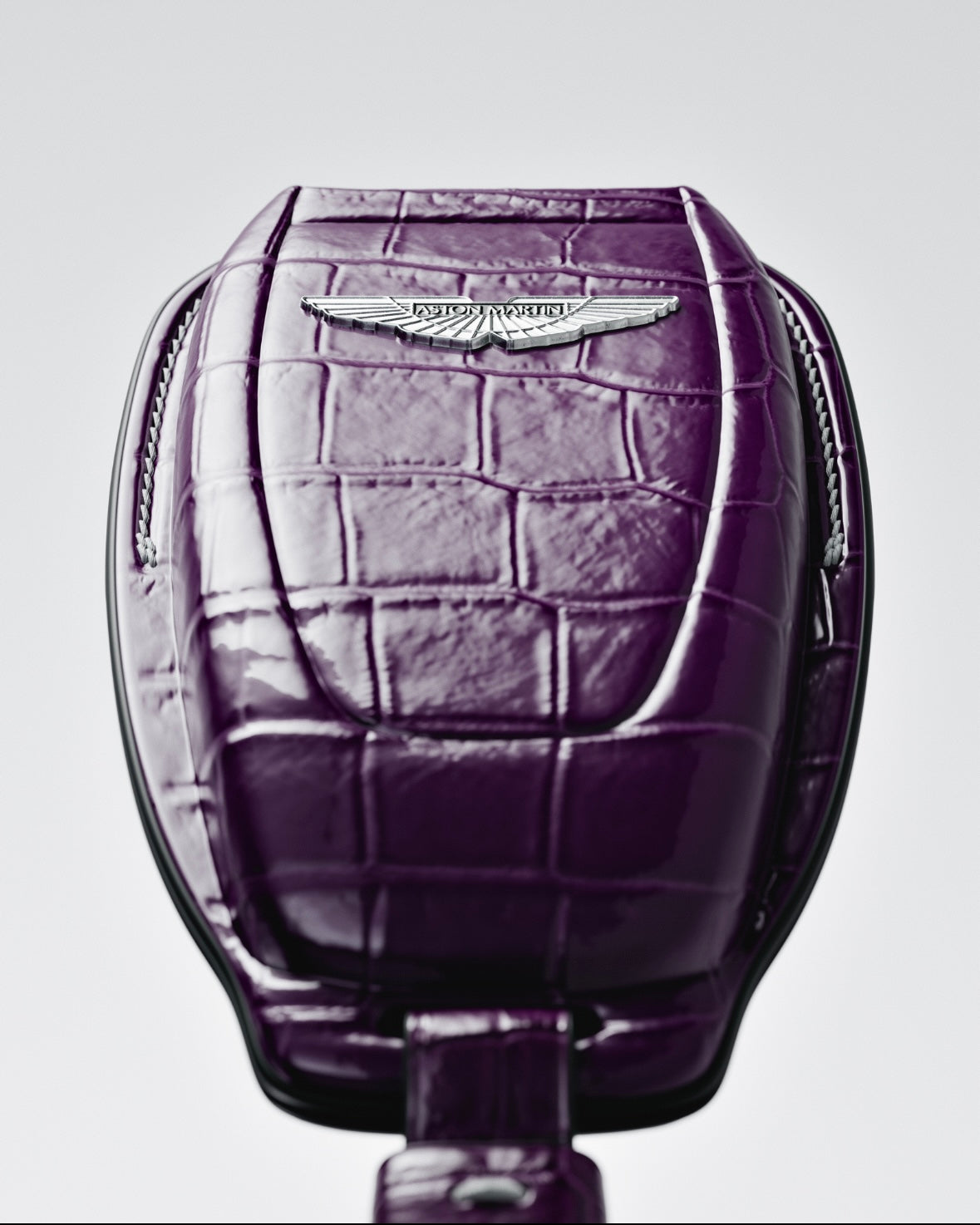 ETK BESPOKE GENUINE PURPLE CROCODILE KEY COVER FOR ASTON MARTIN — AMETHYST SILVER BADGE SPECIFICATION