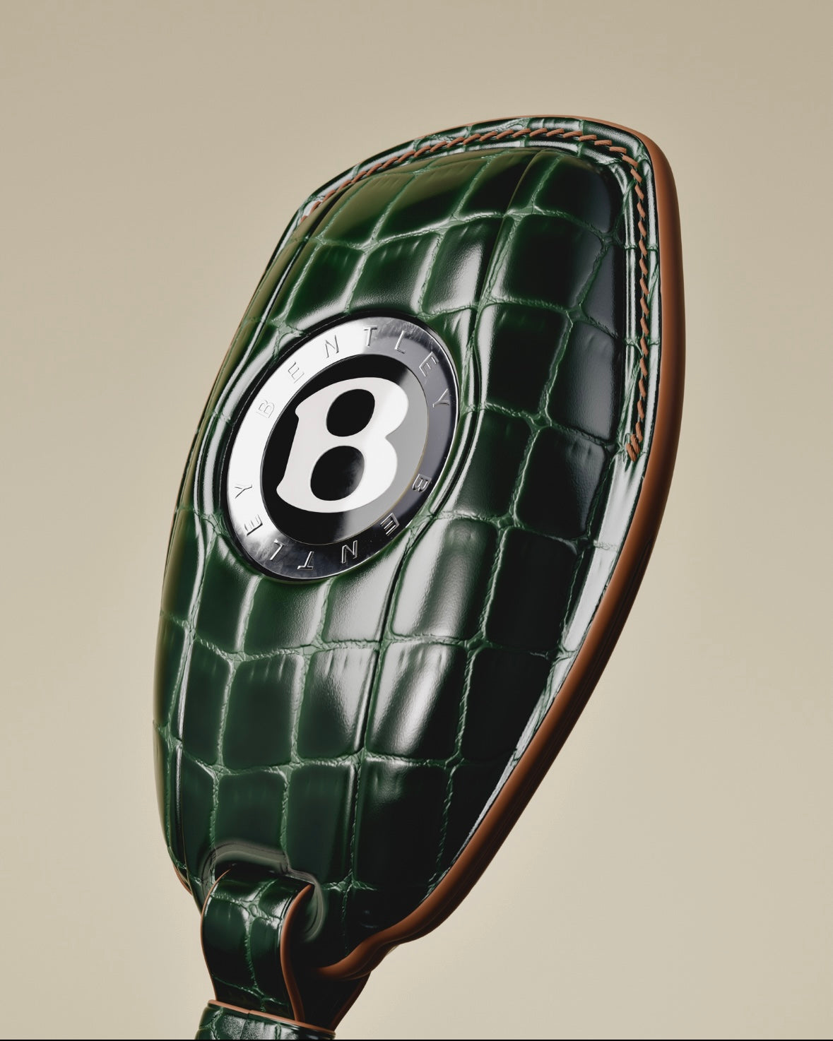 ETK BESPOKE GENUINE DARK GREEN CROCODILE KEY COVER FOR BENTLEY — BRITISH RACING GREEN SPECIFICATION