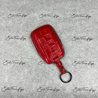 IN STOCK: GLOSSY RED CROCODILE WITH BLACK DETAILS KEY COVER FOR LAND ROVER