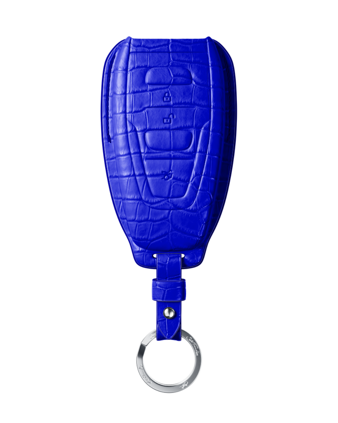 ETK BESPOKE GENUINE CROCODILE KEY COVER FOR ASTON MARTIN — CLASSIC SILVER BADGE SPECIFICATION