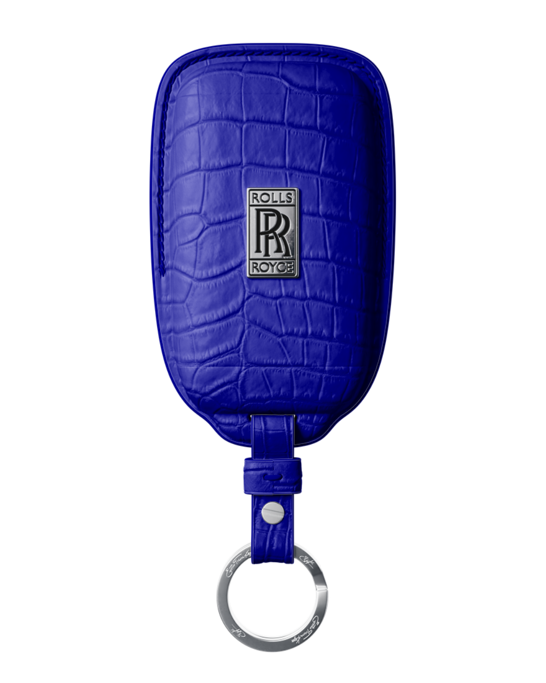 ETK BESPOKE GENUINE CROCODILE KEY COVER FOR ROLLS-ROYCE — CLASSIC SILVER BADGE SPECIFICATION