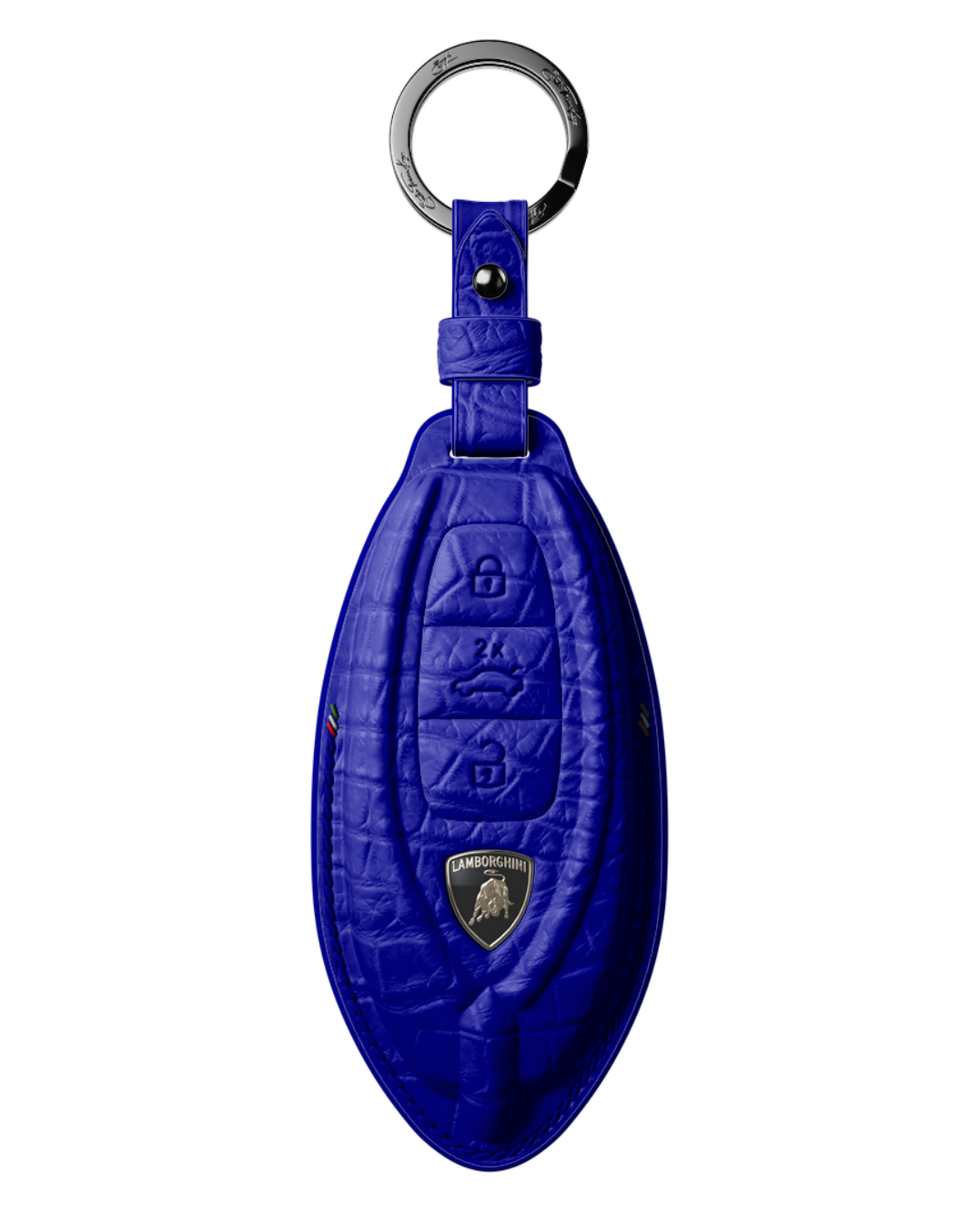 ETK BESPOKE GENUINE CROCODILE KEY COVER FOR LAMBORGHINI TYPE II — CLASSIC ITALIAN TRICOLORE SPECIFICATION