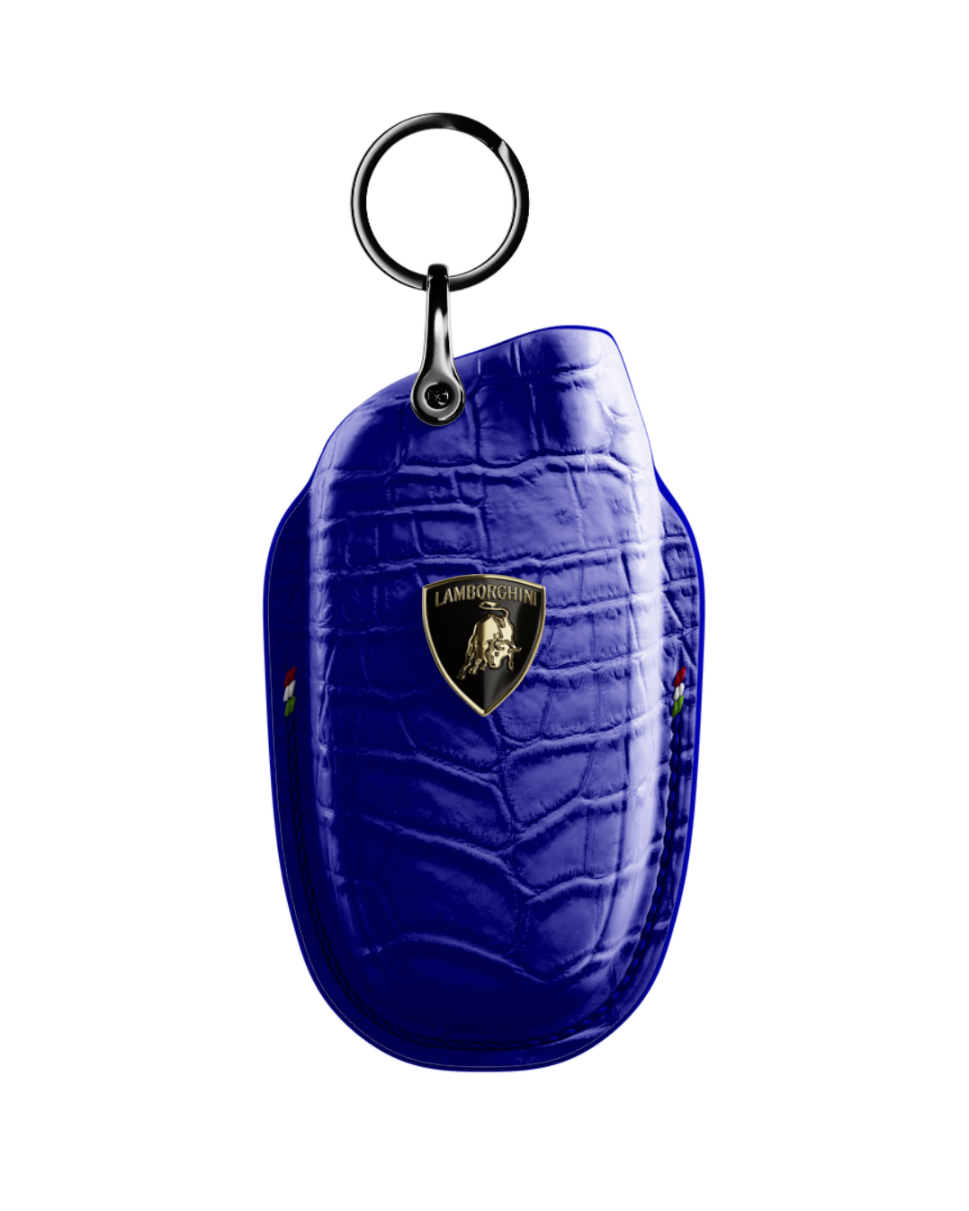 ETK BESPOKE GENUINE CROCODILE KEY COVER FOR LAMBORGHINI TYPE I — CLASSIC ITALIAN TRICOLORE SPECIFICATION