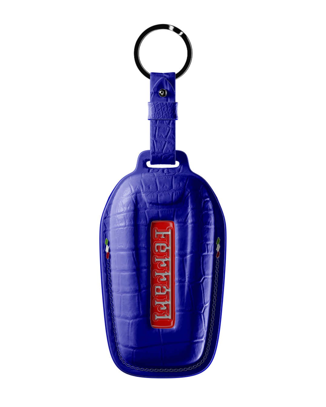 ETK BESPOKE GENUINE CROCODILE KEY COVER FOR FERRARI TYPE I — CLASSIC ITALIAN TRICOLORE SPECIFICATION