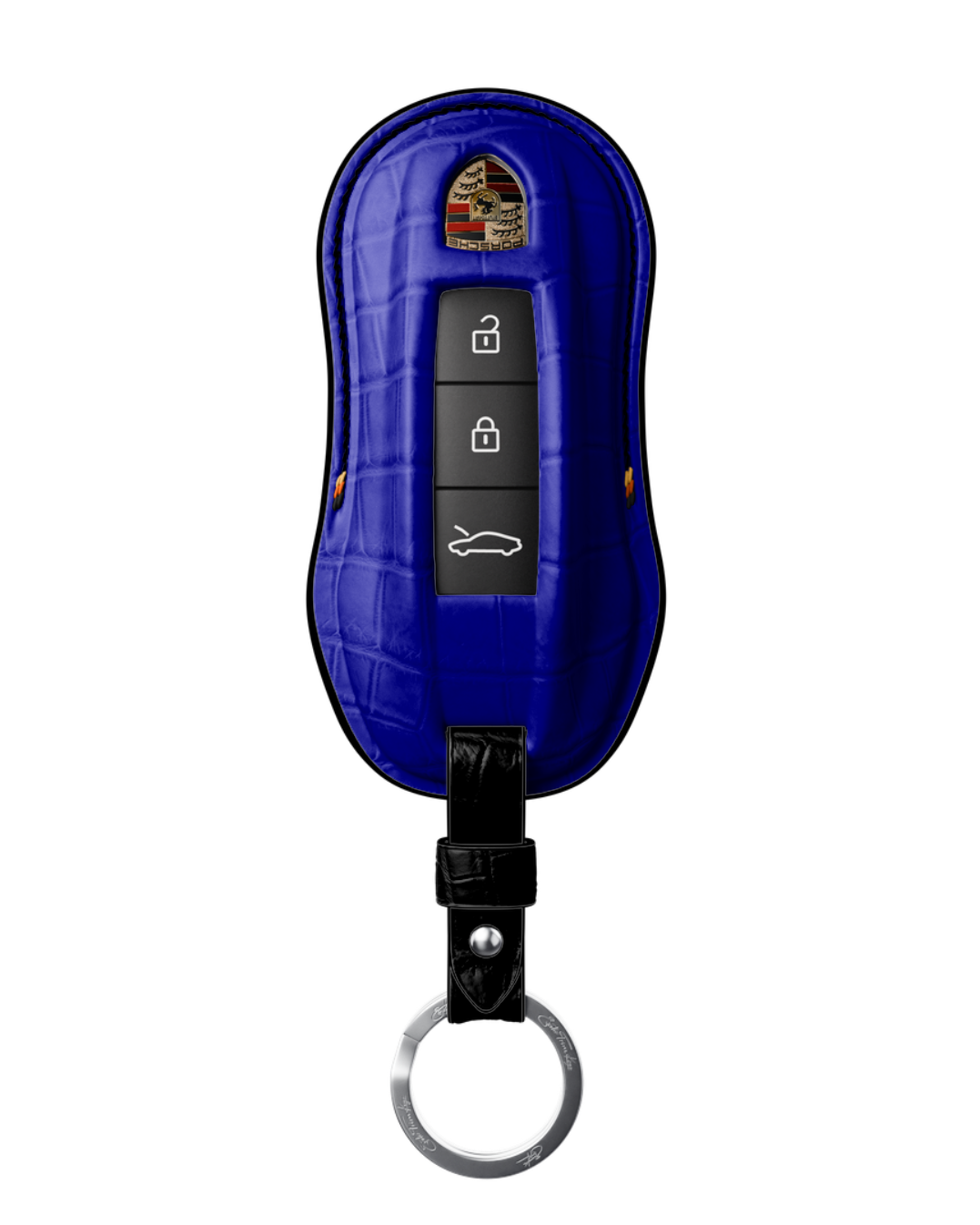 ETK BESPOKE GENUINE CROCODILE KEY COVER FOR PORSCHE — SCHWARZ TRICOLOR SPECIFICATION