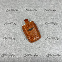 IN STOCK: CARAMEL CROCODILE WITH BLACK DETAILS KEY COVER FOR ASTON MARTIN