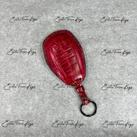 IN STOCK: GLOSSY RED CROCODILE WITH BLACK DETAILS KEY COVER FOR BENTLEY