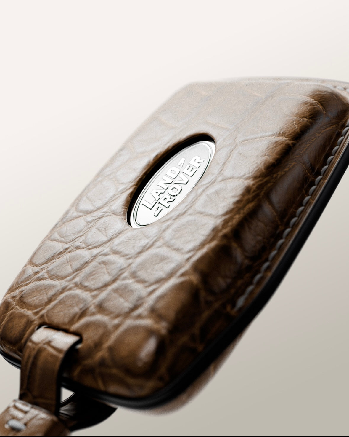 ETK BESPOKE GENUINE BROWN CROCODILE KEY COVER FOR LAND ROVER — HERITAGE BROWN SPECIFICATION