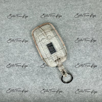 IN STOCK: NATURAL HIMALAYAN CROCODILE WITH ORANGE DETAILS KEY COVER FOR ROLLS ROYCE