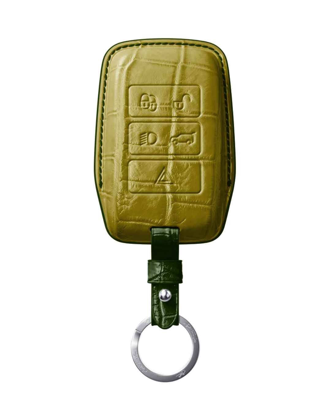 ETK BESPOKE GENUINE CROCODILE KEY COVER FOR LAND ROVER — CLASSIC HERITAGE GREEN SPECIFICATION