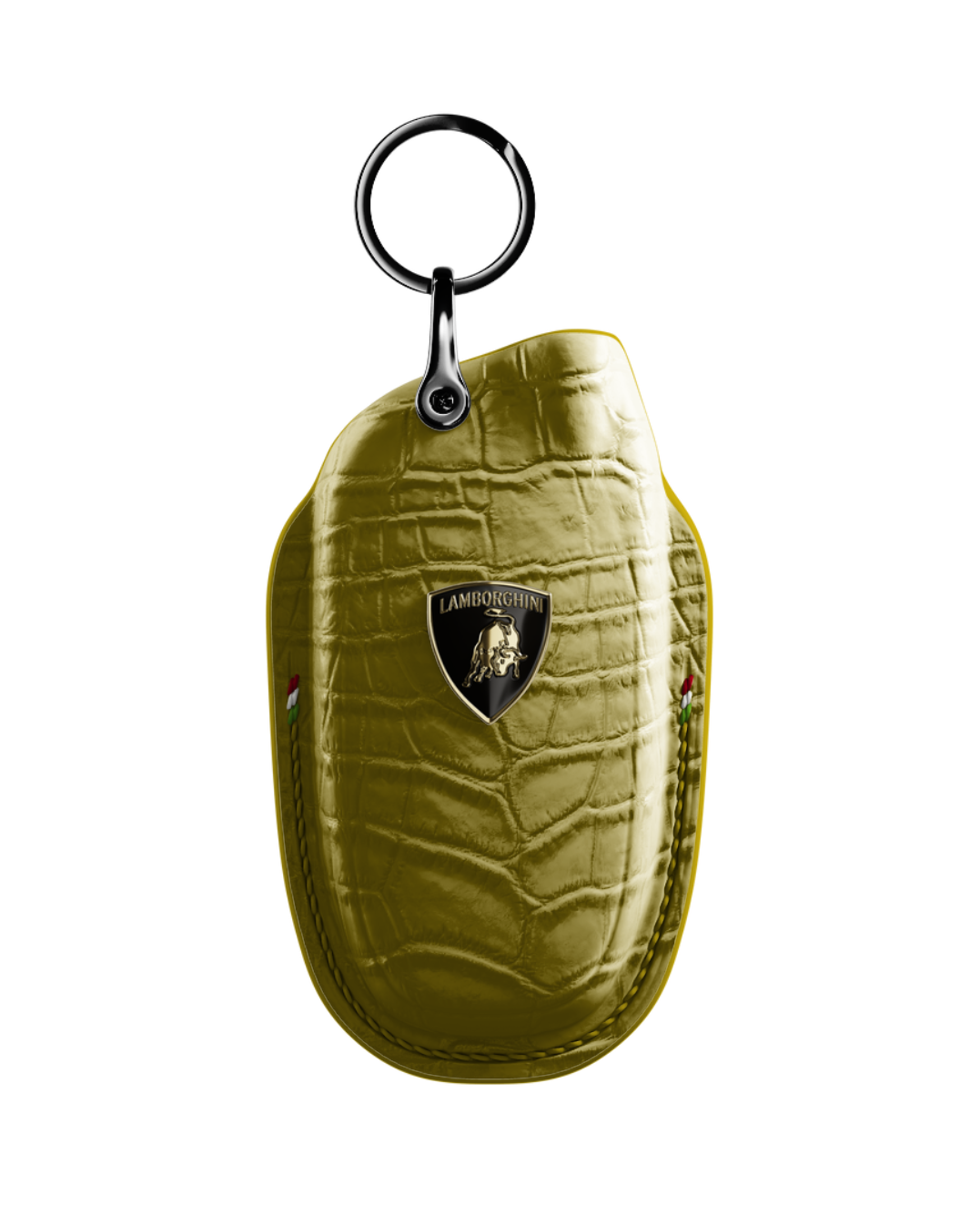 ETK BESPOKE GENUINE CROCODILE KEY COVER FOR LAMBORGHINI TYPE I — CLASSIC ITALIAN TRICOLORE SPECIFICATION