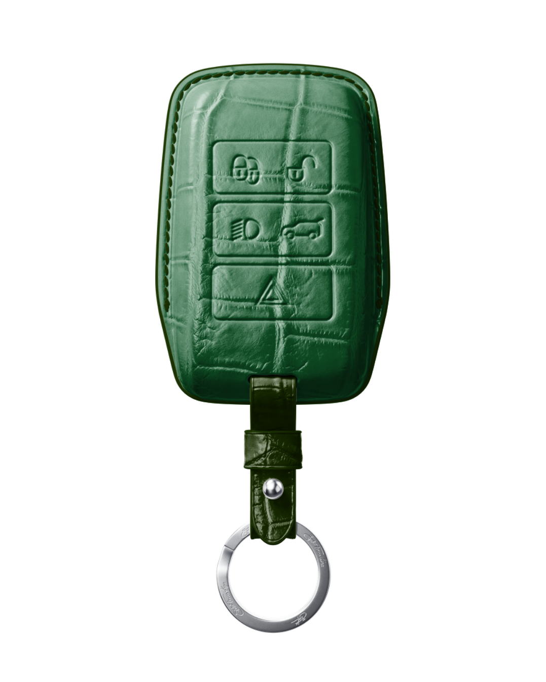 ETK BESPOKE GENUINE CROCODILE KEY COVER FOR LAND ROVER — CLASSIC HERITAGE GREEN SPECIFICATION