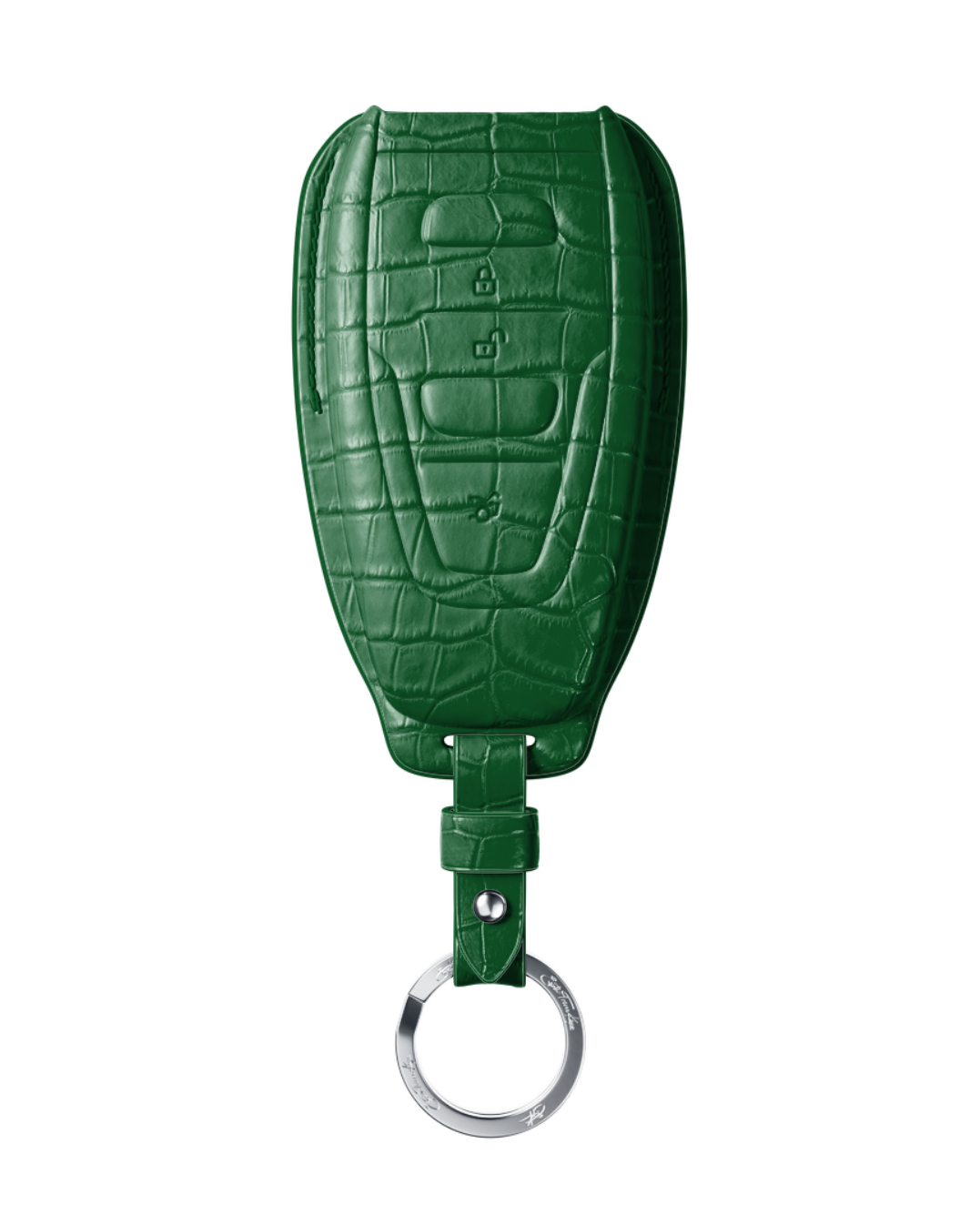 ETK BESPOKE GENUINE CROCODILE KEY COVER FOR ASTON MARTIN — CLASSIC SILVER BADGE SPECIFICATION