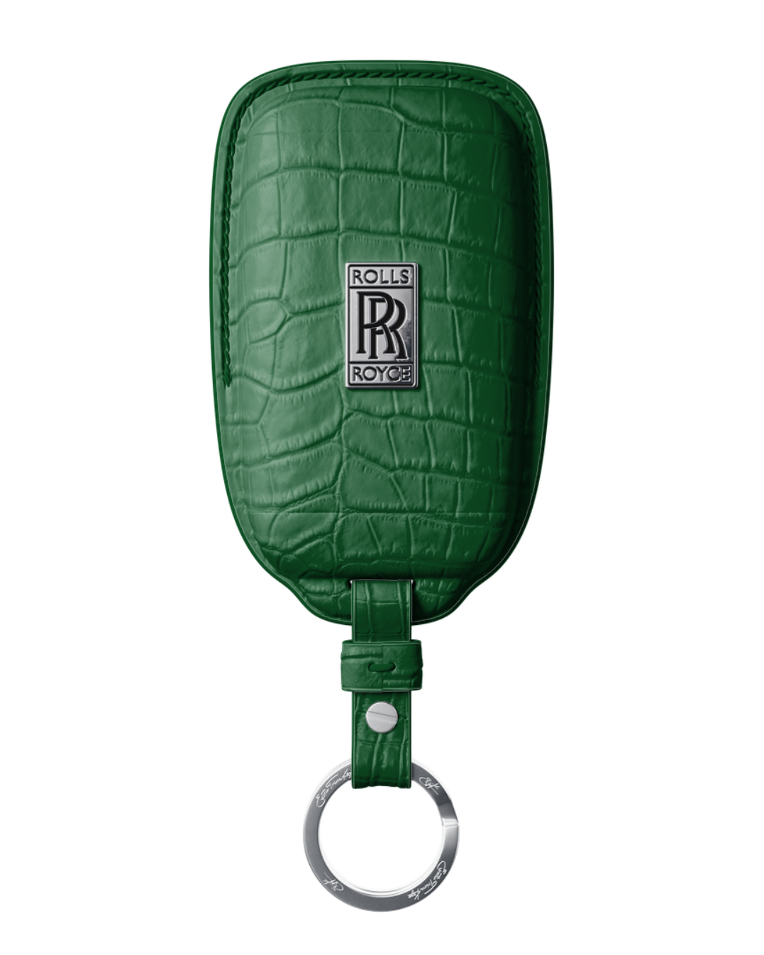 ETK BESPOKE GENUINE CROCODILE KEY COVER FOR ROLLS-ROYCE — CLASSIC SILVER BADGE SPECIFICATION