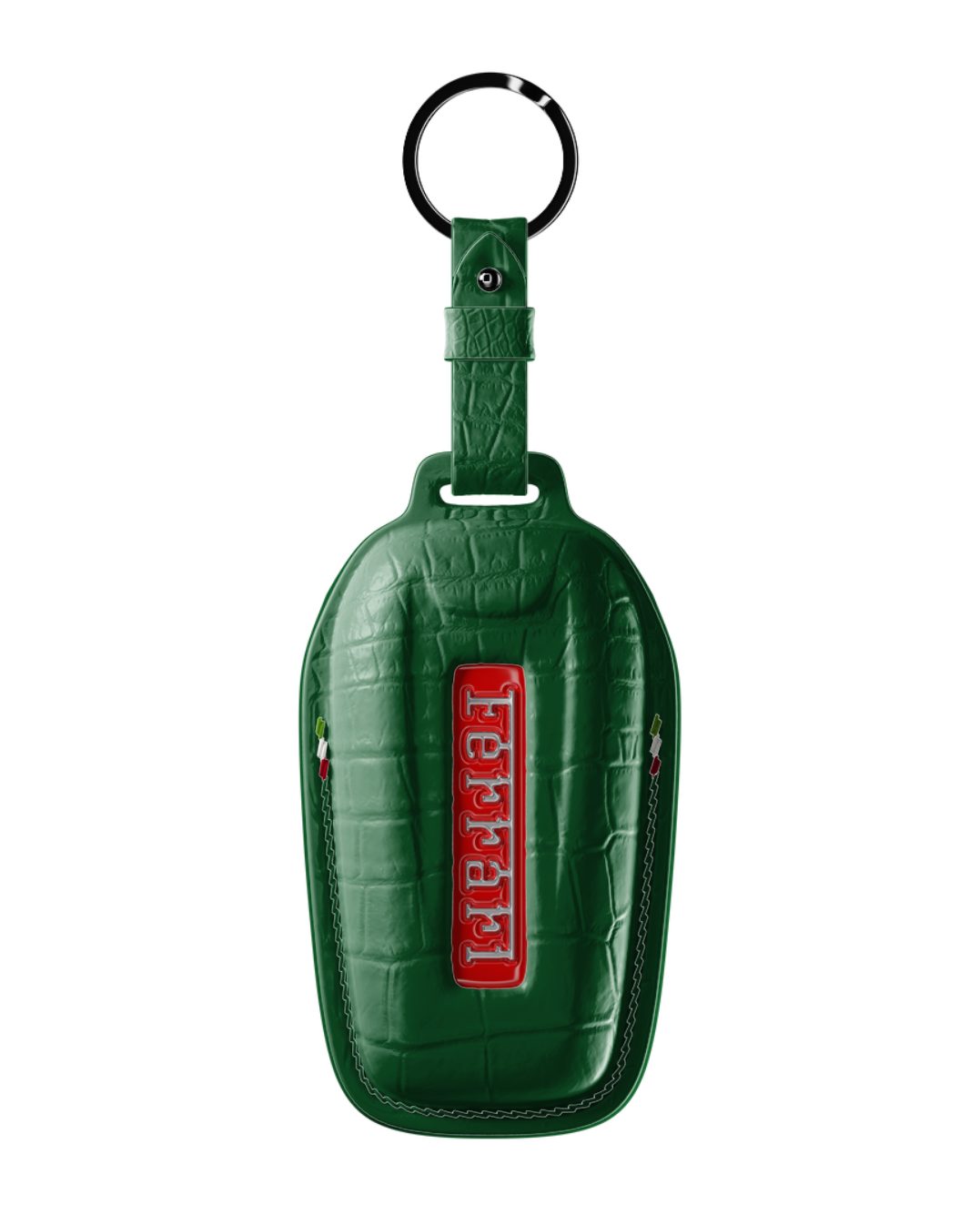ETK BESPOKE GENUINE CROCODILE KEY COVER FOR FERRARI TYPE I — CLASSIC ITALIAN TRICOLORE SPECIFICATION
