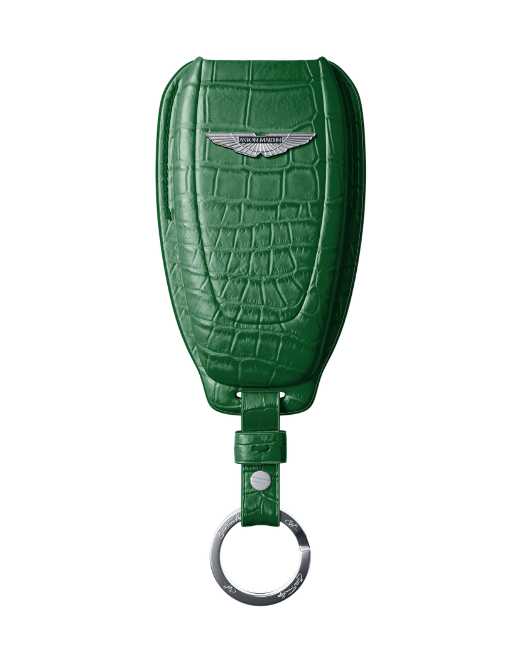 ETK BESPOKE GENUINE CROCODILE KEY COVER FOR ASTON MARTIN — CLASSIC SILVER BADGE SPECIFICATION