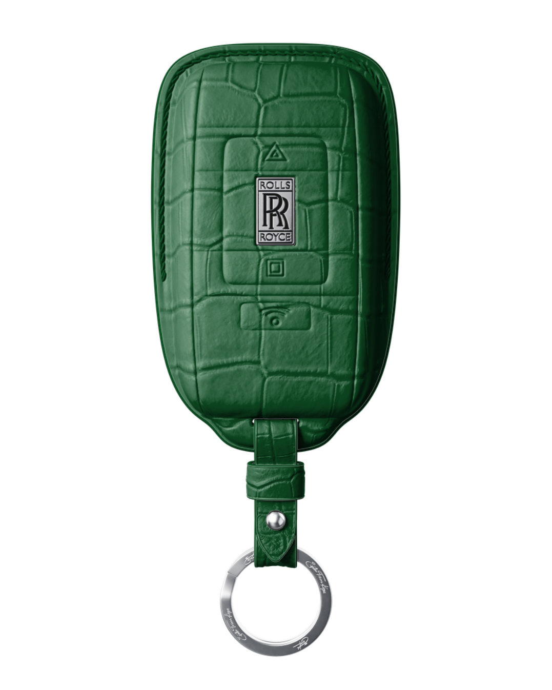 ETK BESPOKE GENUINE CROCODILE KEY COVER FOR ROLLS-ROYCE — CLASSIC SILVER BADGE SPECIFICATION