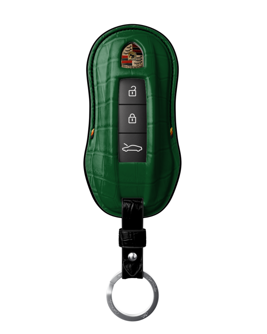 ETK BESPOKE GENUINE CROCODILE KEY COVER FOR PORSCHE — SCHWARZ TRICOLOR SPECIFICATION