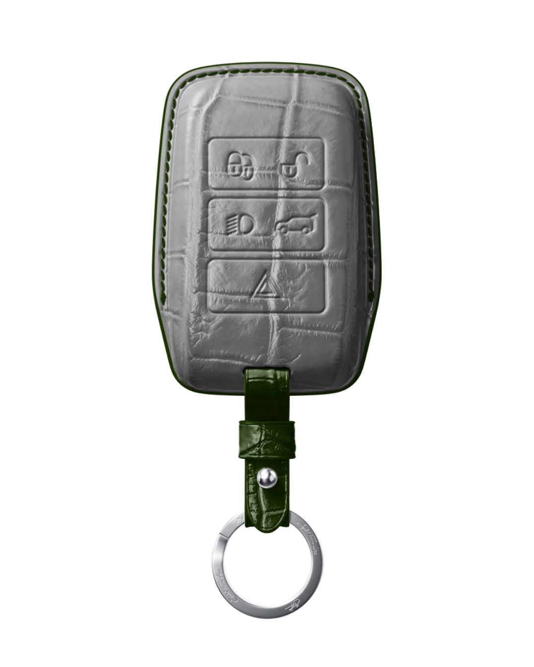 ETK BESPOKE GENUINE CROCODILE KEY COVER FOR LAND ROVER — CLASSIC HERITAGE GREEN SPECIFICATION