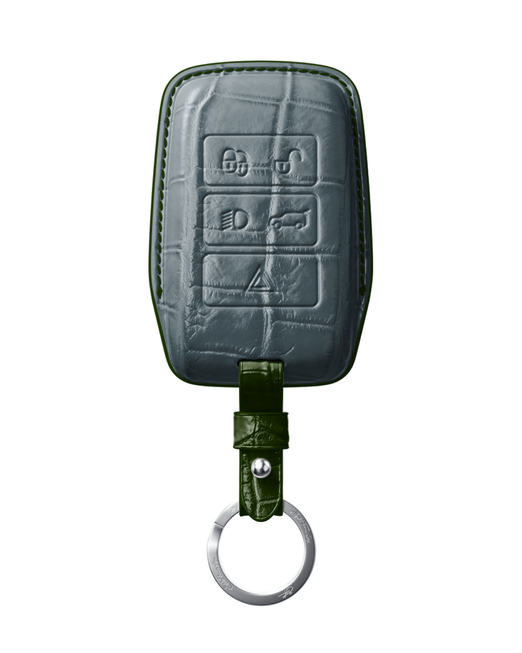 ETK BESPOKE GENUINE CROCODILE KEY COVER FOR LAND ROVER — CLASSIC HERITAGE GREEN SPECIFICATION